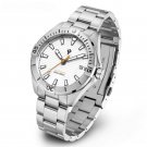 NEW Sports Men Automatic Mechanical White Wristwatch Stainless Steel 200M Waterproof