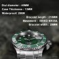 Automatic Mechanical green Watches Waterproof Movement Stainless Steel Sapphire Glass