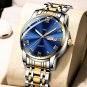 Mens Watches Silver Golden Blue Waterproof Stainless Steel Quartz Date Calendar