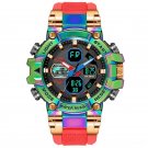 Sports Watches Men Multifunction Red Colorful Waterproof Alarm Quartz Digital Light