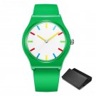 Colorful Mens green Watches Rubber Strap Fashion Sports Quartz Best Gifts Top Luxury