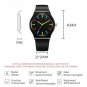 Colorful Mens black Watches Rubber Strap Fashion Sports Quartz Best Gifts Top Luxury