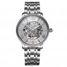 Luxury Mens Mechanical Automatic Watches White Tourbillon Stainless Steel Strap