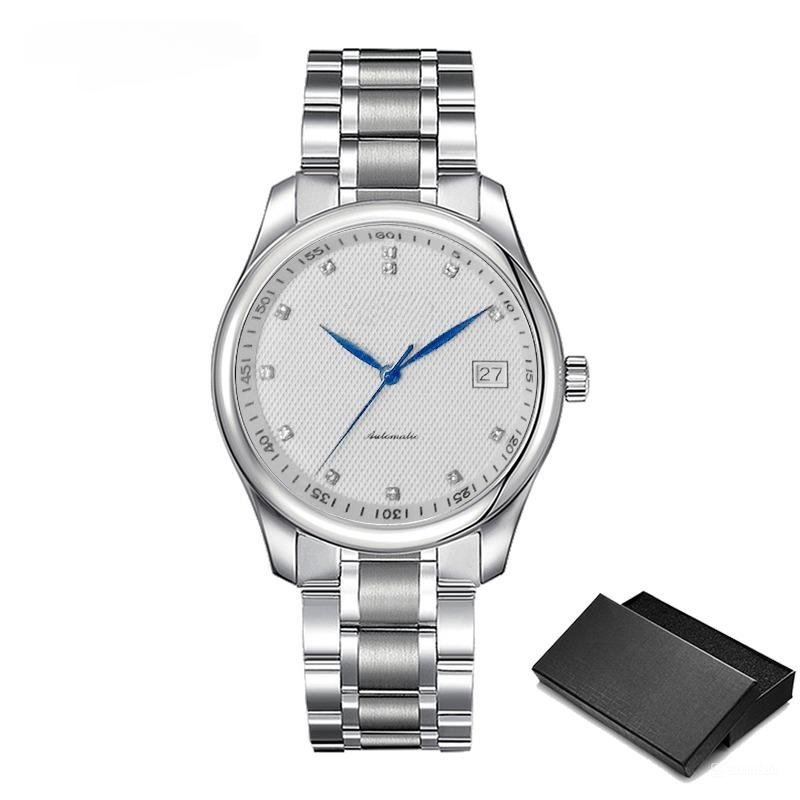 Design Luxury Automatic Silver Watch Men Waterproof Stainless Steel Mechanical