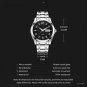 Original Mechanical Watch silver black for Men Skeleton Stainless Steel Waterproof