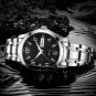 Original Mechanical Watch silver black for Men Skeleton Stainless Steel Waterproof