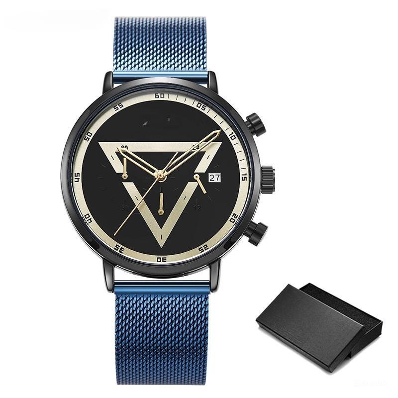 Creative Mens Watches Triangle Design Quartz Chronograph Multifunction 11S9830G03