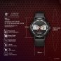 Creative Design Mens Black Watches 42mm Owl Chronograph Waterproof Stainless Steel