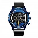 Car Race Silicone Mens Blue Watches Functiona Speed Racing Sports Chronograph