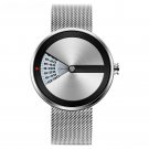 Mens Original grey Watches Design Creative Stainless Steel Mesh Strap Mens Business