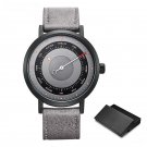 Fashion Mens Creative Waterproof Watches Male Luminous Quartz Gray Leather Band