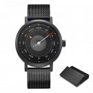 Fashion Mens Creative Waterproof Watches Male Luminous Quartz Black steel band