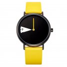 Hot Creative Women Watch Rotate Yellow Leather Band