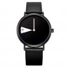 Hot Creative Women Watch Rotate black Leather Band