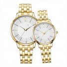golden Couple Watches His and Hers Waterproof Stainless Steel Moon Phase Lovers Set