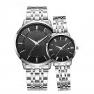 Couple silver black Watches classics Calendar Waterproof Stainless Steel Men Women