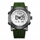 Waterproof green black Watches Men Dual Display Analog Digital LED Multifunctional