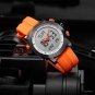 Digital Women Orange Watch Chronograph Waterproof Geneva Quartz Sports Running