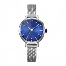 New Elegant Luxury Women Silver blue Watches Rosegold Quartz Clock Mesh Band