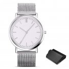 Fashion Quartz Clock Business Unisex Silver Watch Luxury Waterproof Steel Ultra Thin