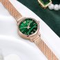 Elegant Women Watches 22m Dark green Dial Rose Gold Mesh Strap High End Sophistication