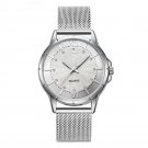 Luxury Elegant Women Watch Quartz 37mm Dial Classic Silver Diamond Stainless Steel