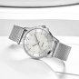 Luxury Elegant Women Watch Quartz 37mm Dial Classic Silver Diamond Stainless Steel