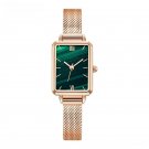 Fashion Womens Quartz Watch Stainless Steel Weave Elegant Strap Golden Dial L02
