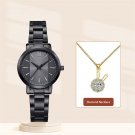 Design Elegant Woman black1 Watches Fashion Set Necklace Luxury Quartz  Best Gifts