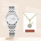 Design Elegant Woman silver1 Watches Fashion Set Necklace Luxury Quartz  Best Gifts