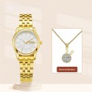 Design Elegant Woman golden Watches Fashion Set Necklace Luxury Quartz  Best Gifts