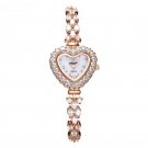 Woman Watches Golden Diamonds Crystal Heart Shape Dress Limited Geneva Quartz Clock
