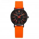 New Design Fashion Womens Watches Sports Quartz Orange Rubber Strap Clock
