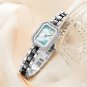 Women Elegent Watch Silver Rectangle Diamond Luxury Quartz High Quality
