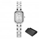 Women Elegent Watch White Rectangle Diamond Luxury Quartz High Quality