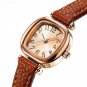 Original Elegant Womans Gray Watches Design Small Dial Quartz Fashion Leather Strap