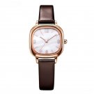 New Design Elegant Woman Clock Fashion Quartz Black Leather Strap Bracelet