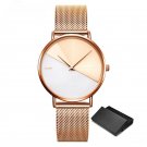 Brand Watches rose golden for Woman Leather Strap Design Quartz Clock Creative Style SK