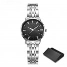 Fashion Ladies Waterproof Watches silver black Top Luxury Quartz Elegant Clock Quality