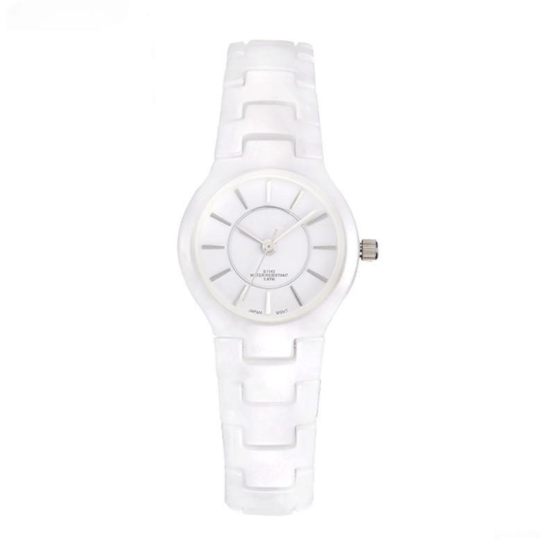 New Top White Ceramic Strap Woman Watches Luxury Stainless Quartz High Quality