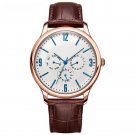 Mens Wristwatches 42mm Leather Strap Dial Calendar Week Date Geneva Quartz 11S9546G05