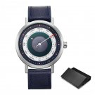 Mens Watches Creative Sports Casual Luminous Waterproof Quartz Blue leather band