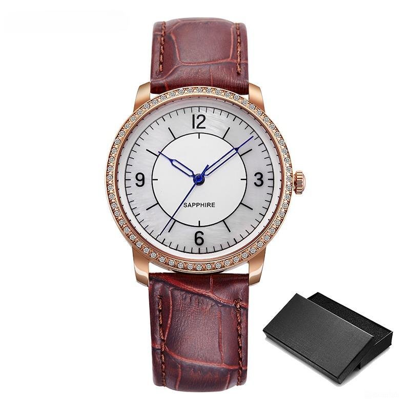 Top Luxury Orginal Mans Brown Watches Design Quartz Stainless Steel Business
