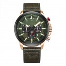 Brand Army green Watch Men Leather Sports Army Military Quartz Clock Chronograph