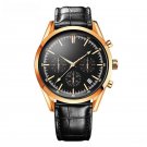 Mens Golden Wrist Watches Business Series Chronograph 9642 leather Watchband
