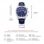 Casual Fashion Design Mens white blue Watches Leather Strap Quartz Chronograph