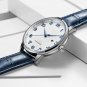Leather Strap Mens Blue Watches Calender Fashion Design Quartz Business