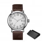 Watch Mens Genuine Brown Leather Fashion Simple Japan Imported Movement Sports