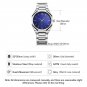 Luxury Male Blue Watch Business Waterproof Date Stainless Steel Square Quartz