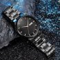 High Quality Mens Watches Black Stainless Steel Business Quartz Sport Clock